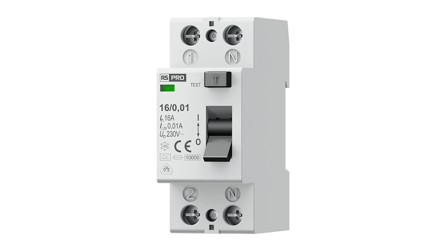 RS PRO Residential RCCBs, 16A, 2 Pole, 10mA, Type A, 230V