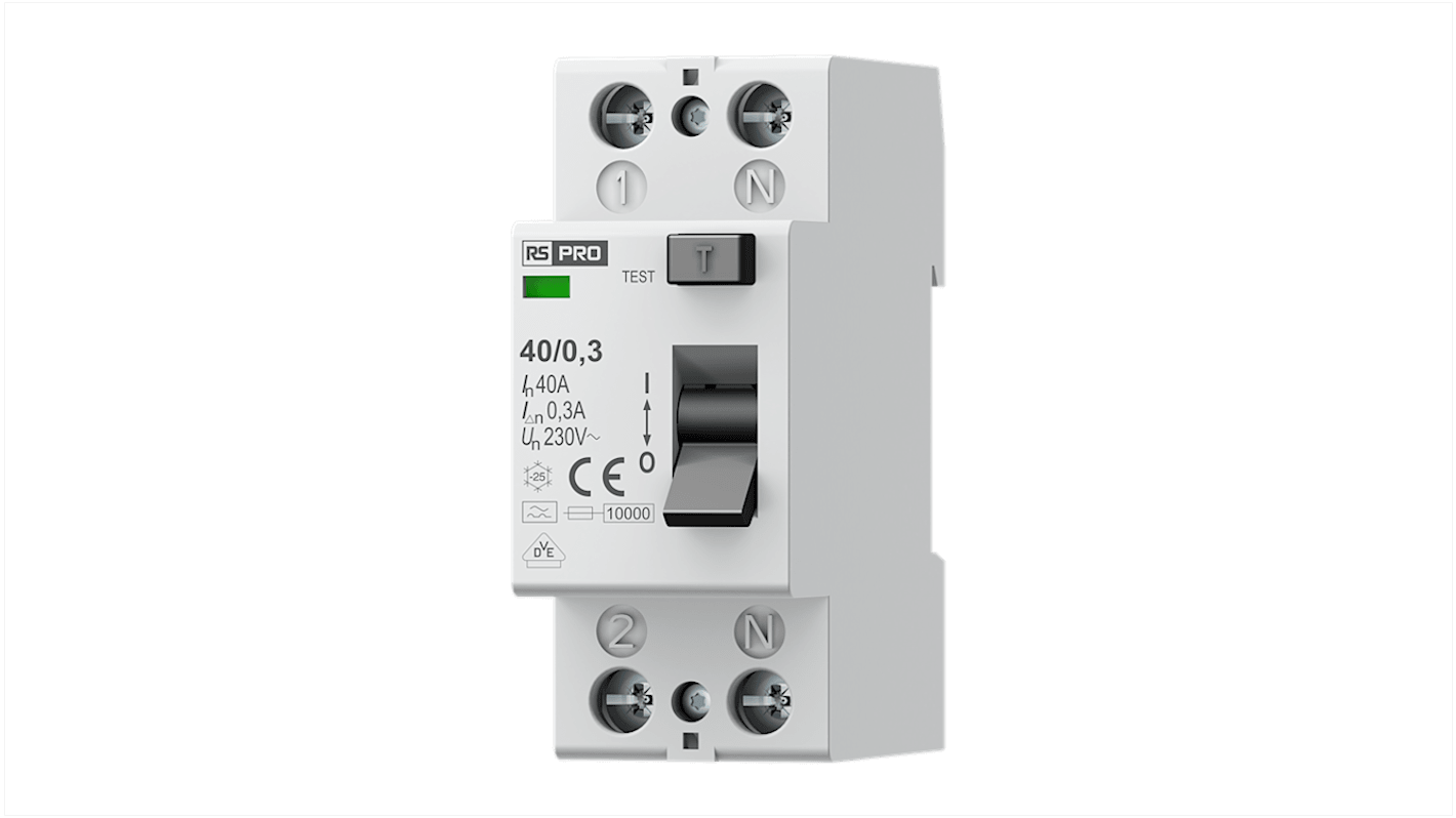 RS PRO Residential RCCBs, 40A, 2 Pole, 300mA, Type A, 230V