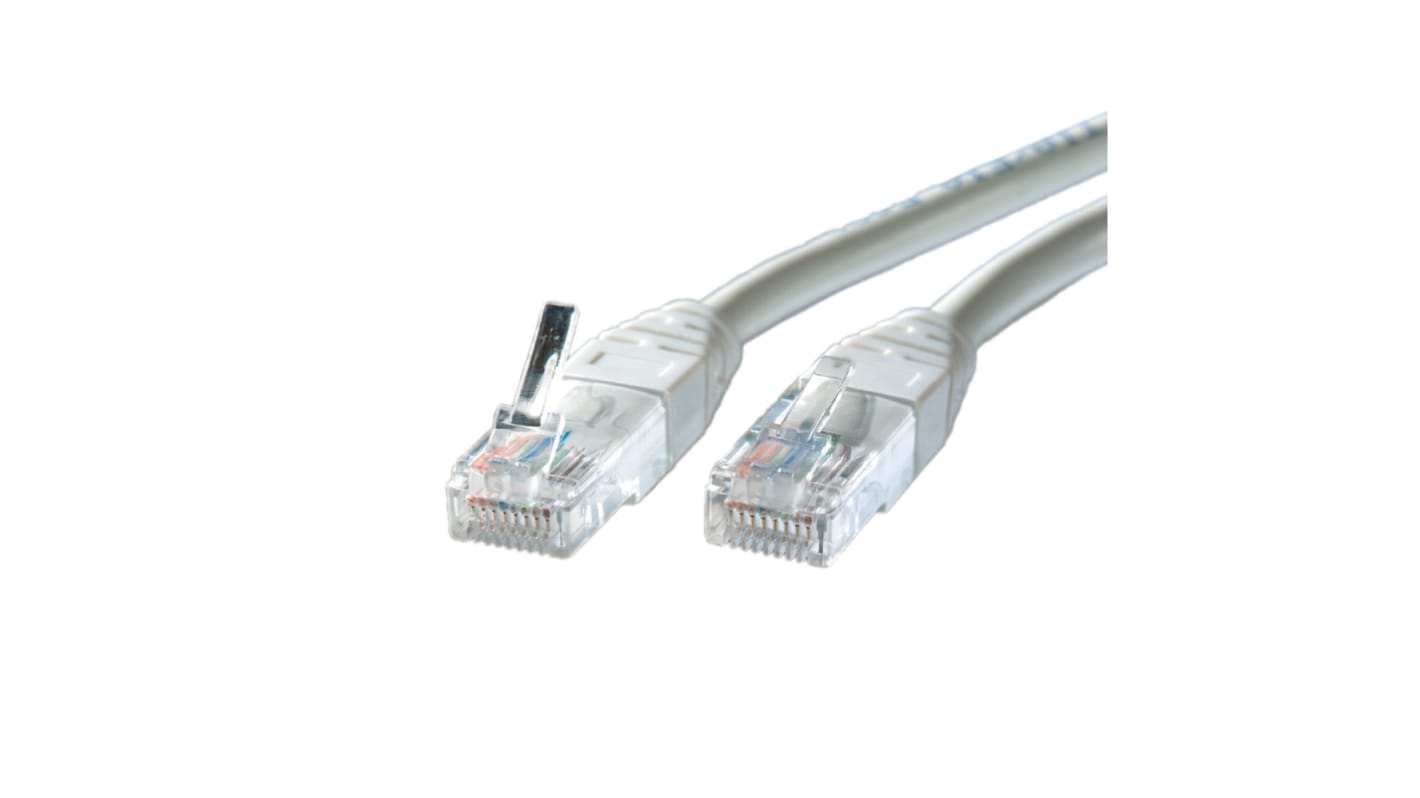 Roline21.15, 500mm Cat5e, Grey RJ45 to Male RJ45 Male, UTP, Terminated PVC Sheath