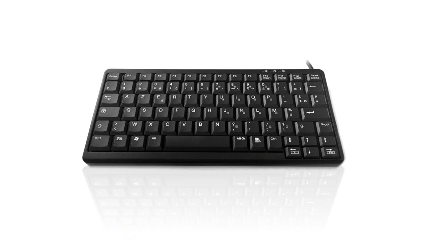 Ceratech KYB500-K82A-15FR Wired PS/2 & USB Compact Keyboard, QWERTY (French), Black