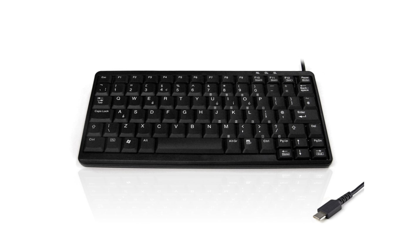 Ceratech KYB500-K82A-C Wired USB Compact Keyboard, QWERTY (UK), Black