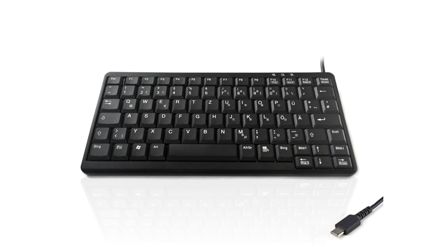 Ceratech KYB500-K82A-GR-C Wired USB Compact Keyboard, QWERTY, Black