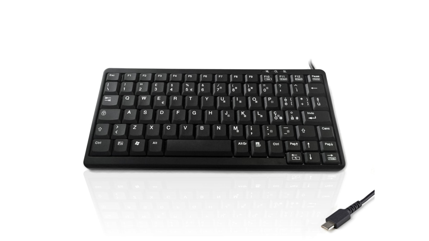 Ceratech KYB500-K82A-IT-C Wired USB Compact Keyboard, QWERTY (Italy), Black