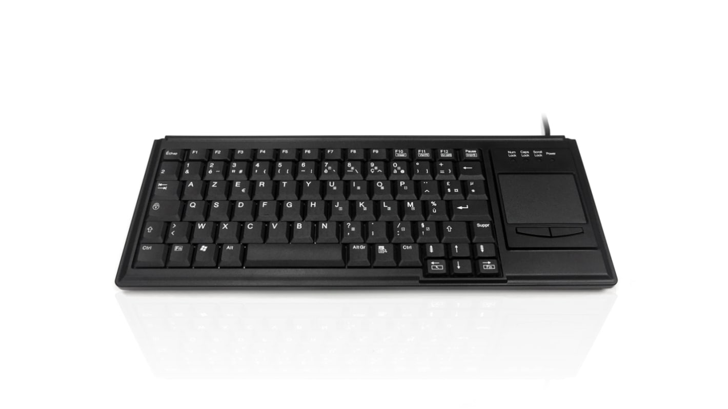 Ceratech KYB500-K82B-FR Wired USB Touchpad Keyboard, QWERTY (French), Black