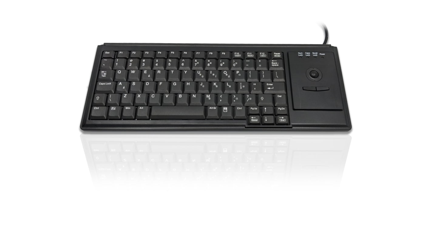 Ceratech KYB500-K82D-US Wired USB Trackball Keyboard, QWERTY (US), Black