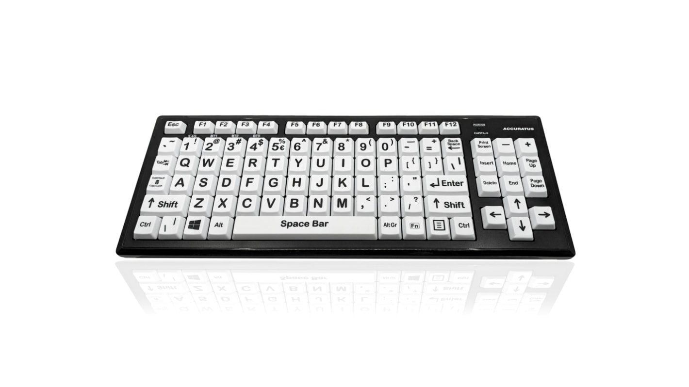 Teclado Ceratech, Inalámbrico, Multicolor, Bluetooth, Discapacidad visual, QWERTY (EE.UU.)