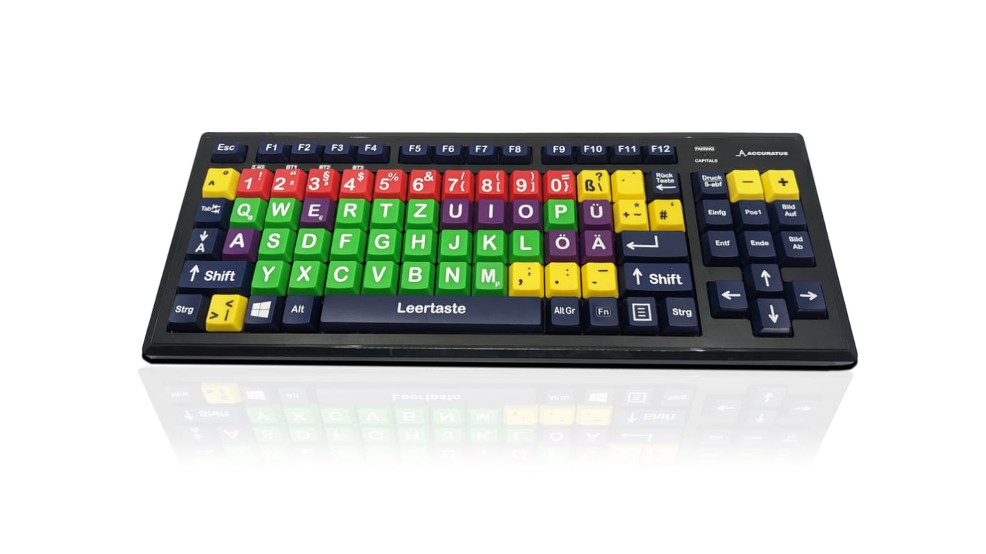 Teclado Ceratech, Inalámbrico, Multicolor, Bluetooth, Enseñanza infantil, QWERTY