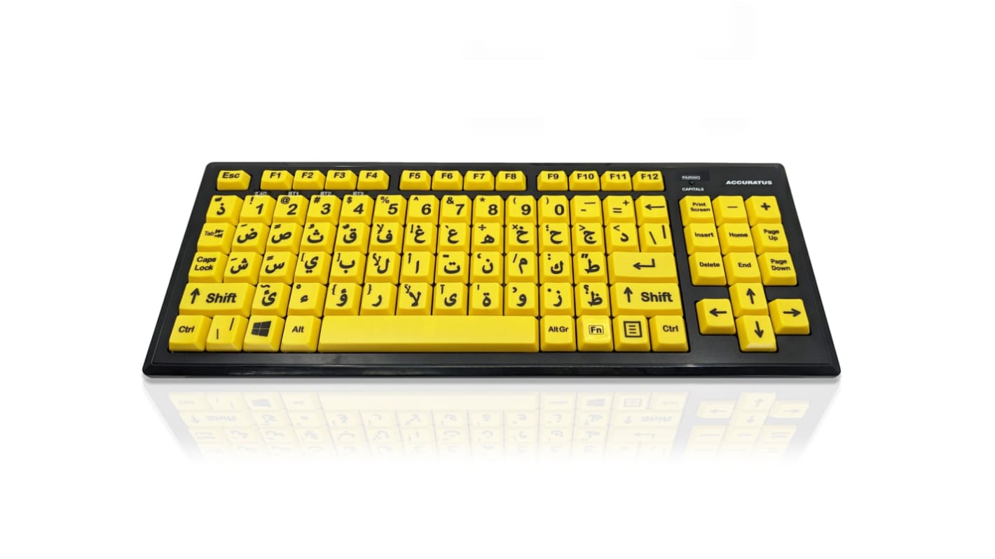 Teclado Ceratech, Inalámbrico, Multicolor, Bluetooth, Discapacidad visual, QWERTY (Árabe)