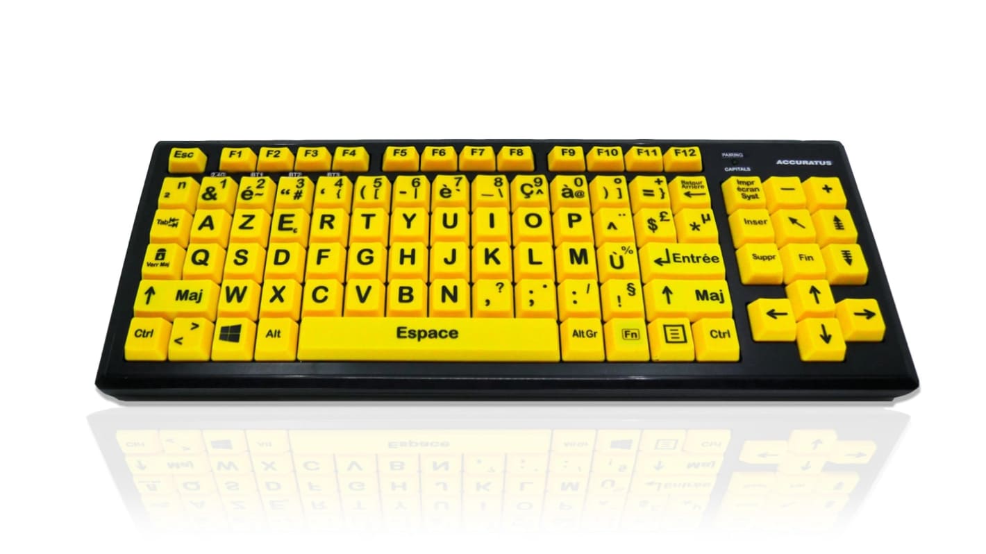 Teclado Ceratech, Inalámbrico, Multicolor, Bluetooth, Discapacidad visual, QWERTY (francés)