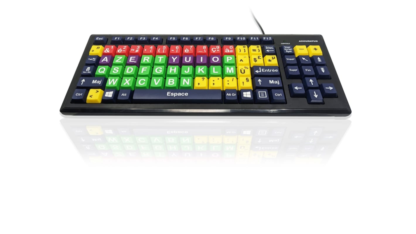 Ceratech KYB-MON2MIX-UCFR Wired USB Early Learning Keyboard, QWERTY (French), Multi Colour