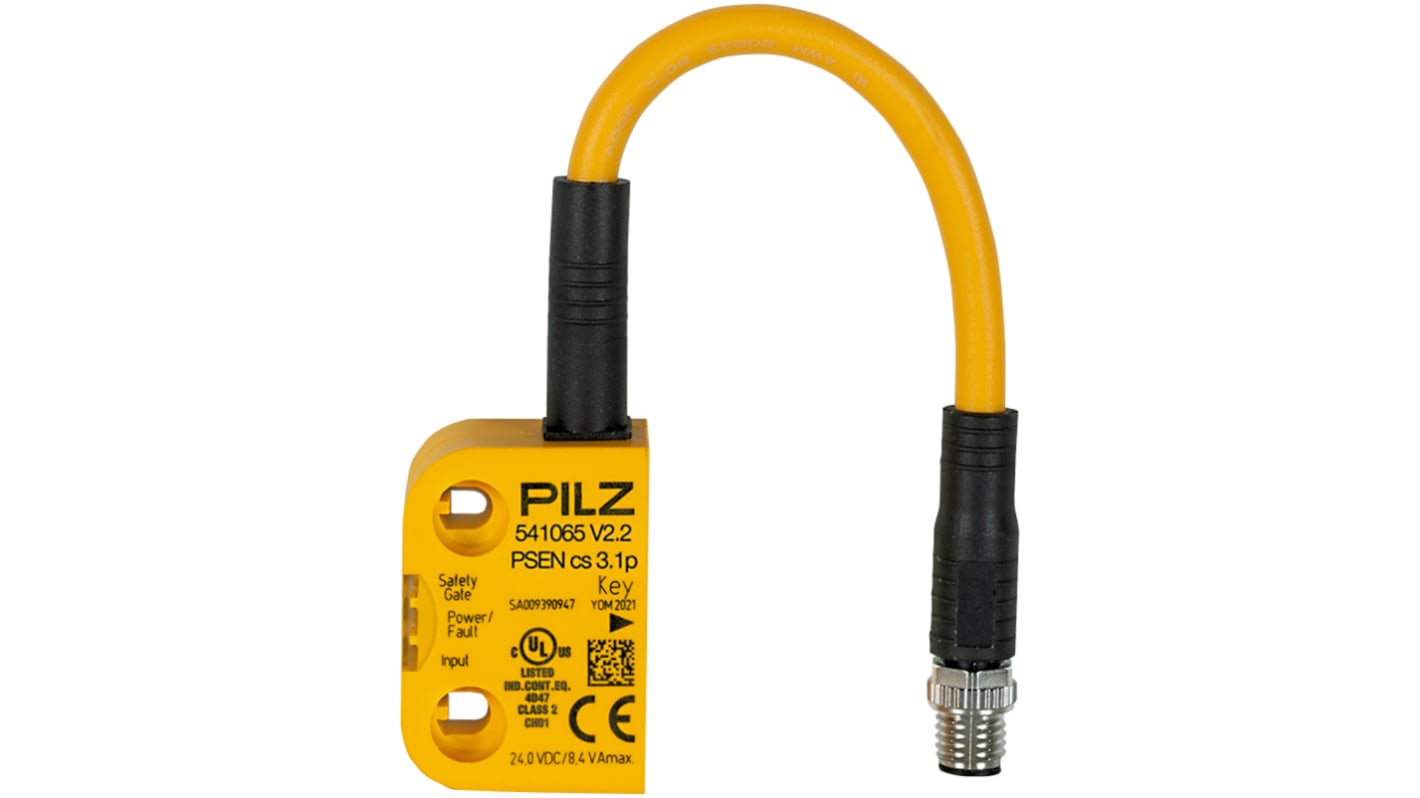 Pilz PSEN cs3.1p Series Transponder Non-Contact Safety Switch, 24V dc, Plastic Housing, M8