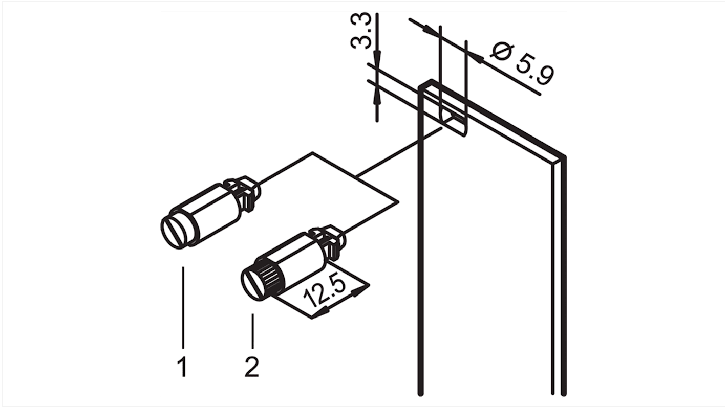 nVent SCHROFF Schnellverschluss, 7 x 6 x 16.7mm, für Frontplatte 21101