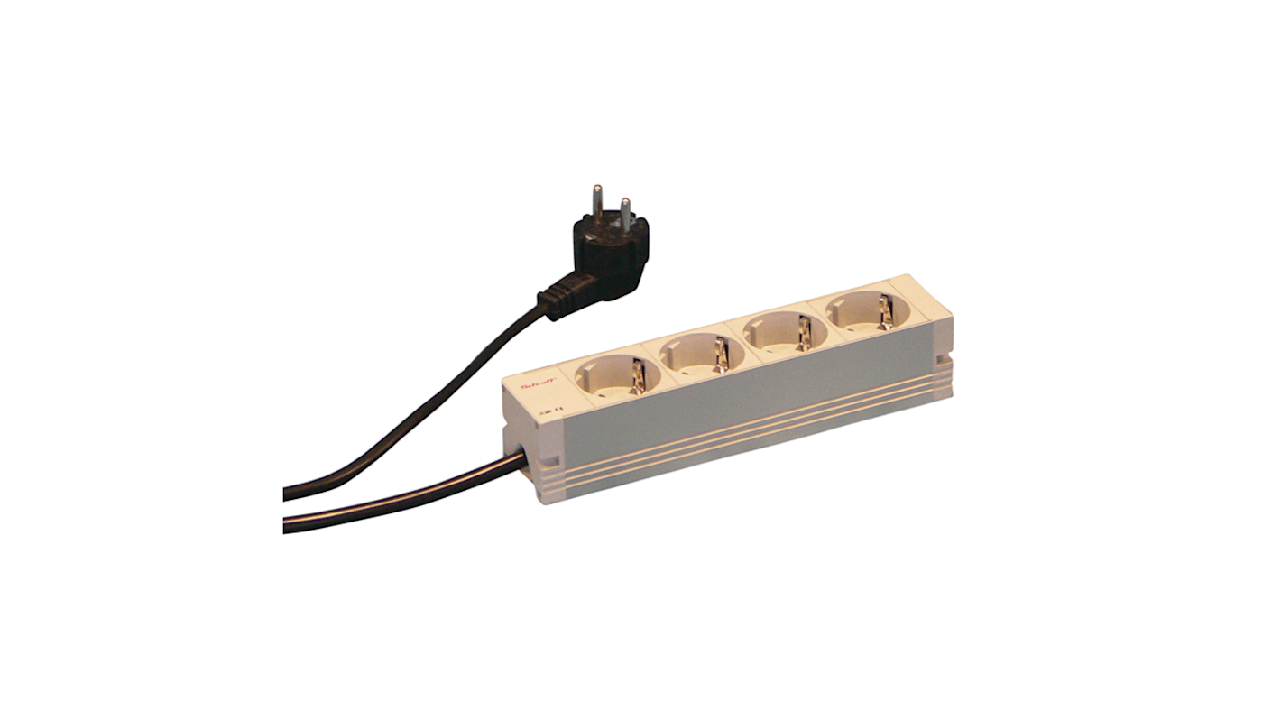 nVent SCHROFF 60110 Series Socket Strip, 210 x 44mm