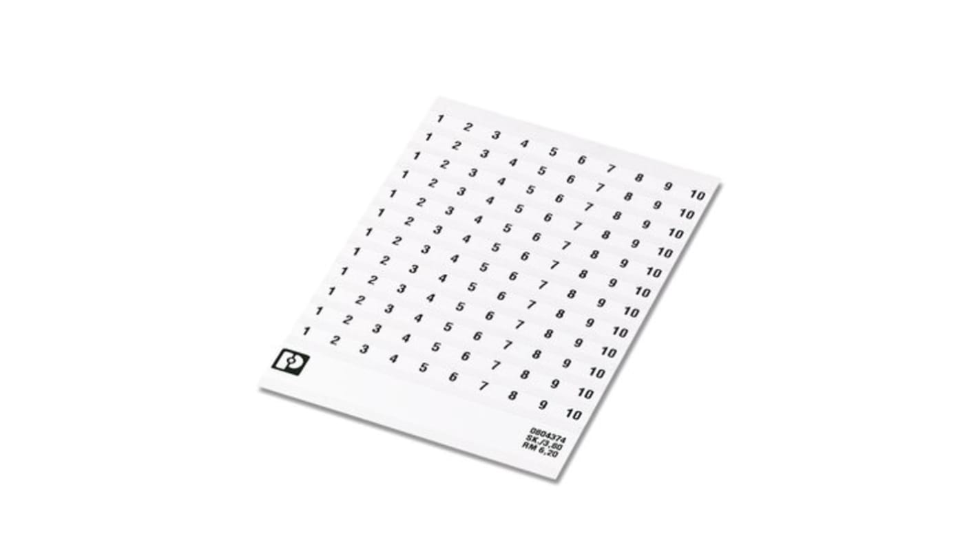 Phoenix Contact, SK Marker Card for use with  for use with Terminal Blocks