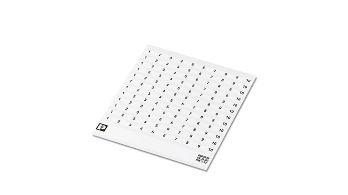 Phoenix Contact, SK Marker Card for use with  for use with Terminal Blocks