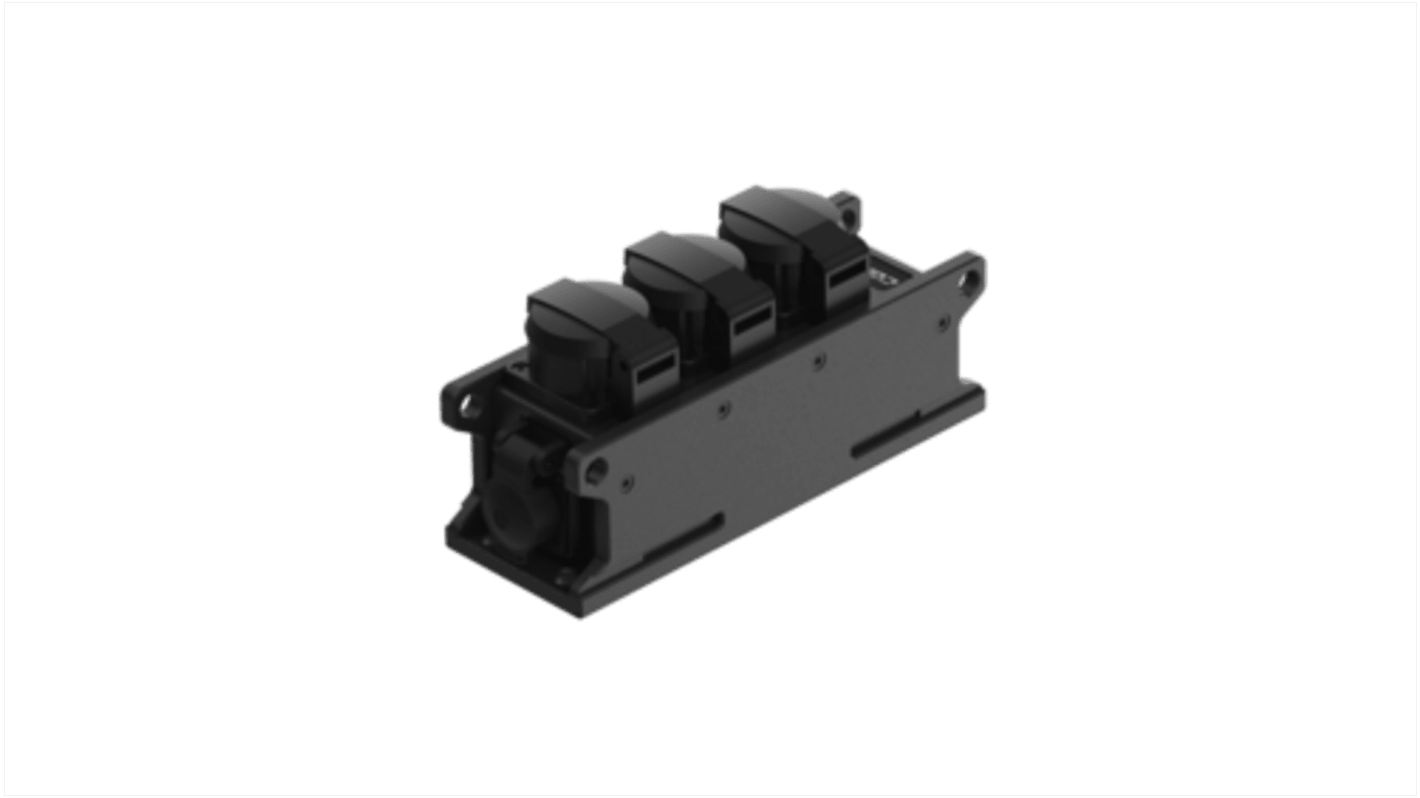 Neutrik Type E - French 1 Gang Power Distribution Unit, 16A, 250 V ac