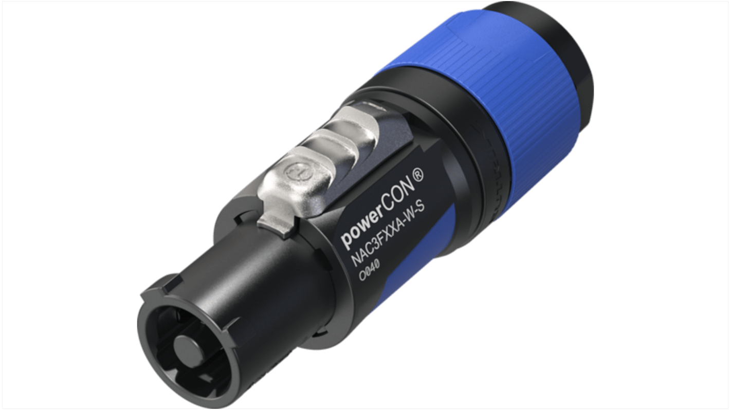 Neutrik, NAC3FX IP20 Black Cable 2 + PE Industrial Power Socket, Rated At 16A, 250 V ac