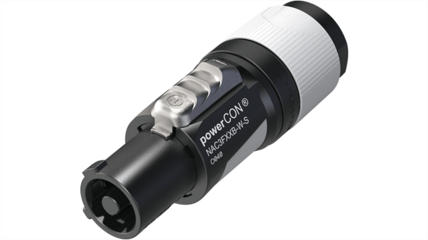 Neutrik, NAC3FX IP20 Black Cable 2 + PE Industrial Power Socket, Rated At 20A, 250 V ac