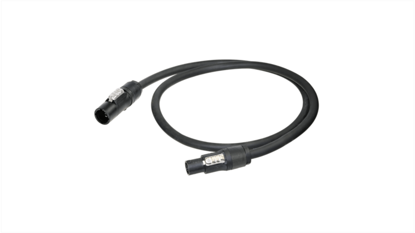 3 Core Power Cable, 1.5 mm², 1m, Black, Power, 16 A, 250 V