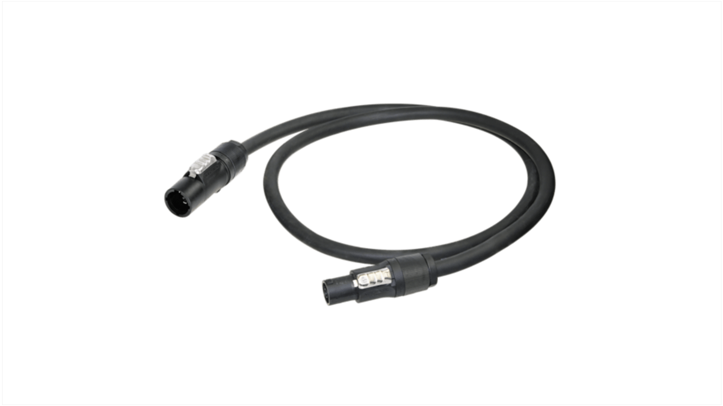 Neutrik, Power, 2m 3 Core, Black Power Cable