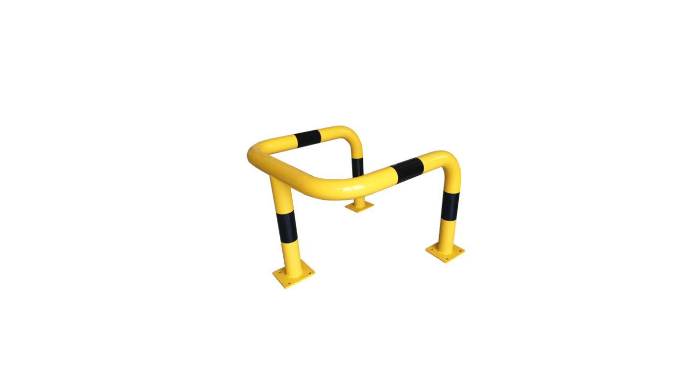 RS PRO Black/Yellow Steel Protection Barrier