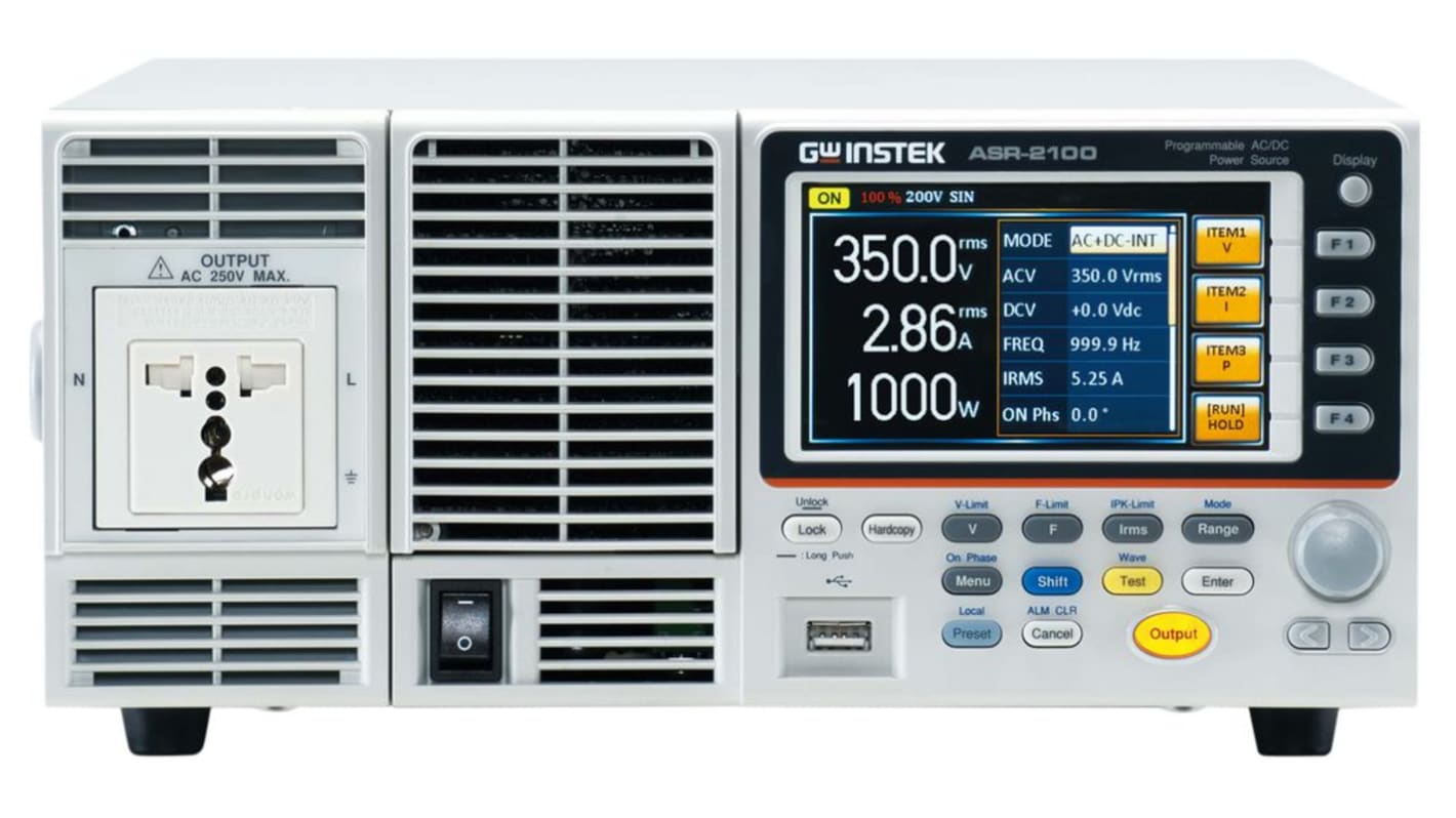 GW Instek ASR 2000 Series Bench Power Supply, 500V, 5A, 1-Output, 500VA