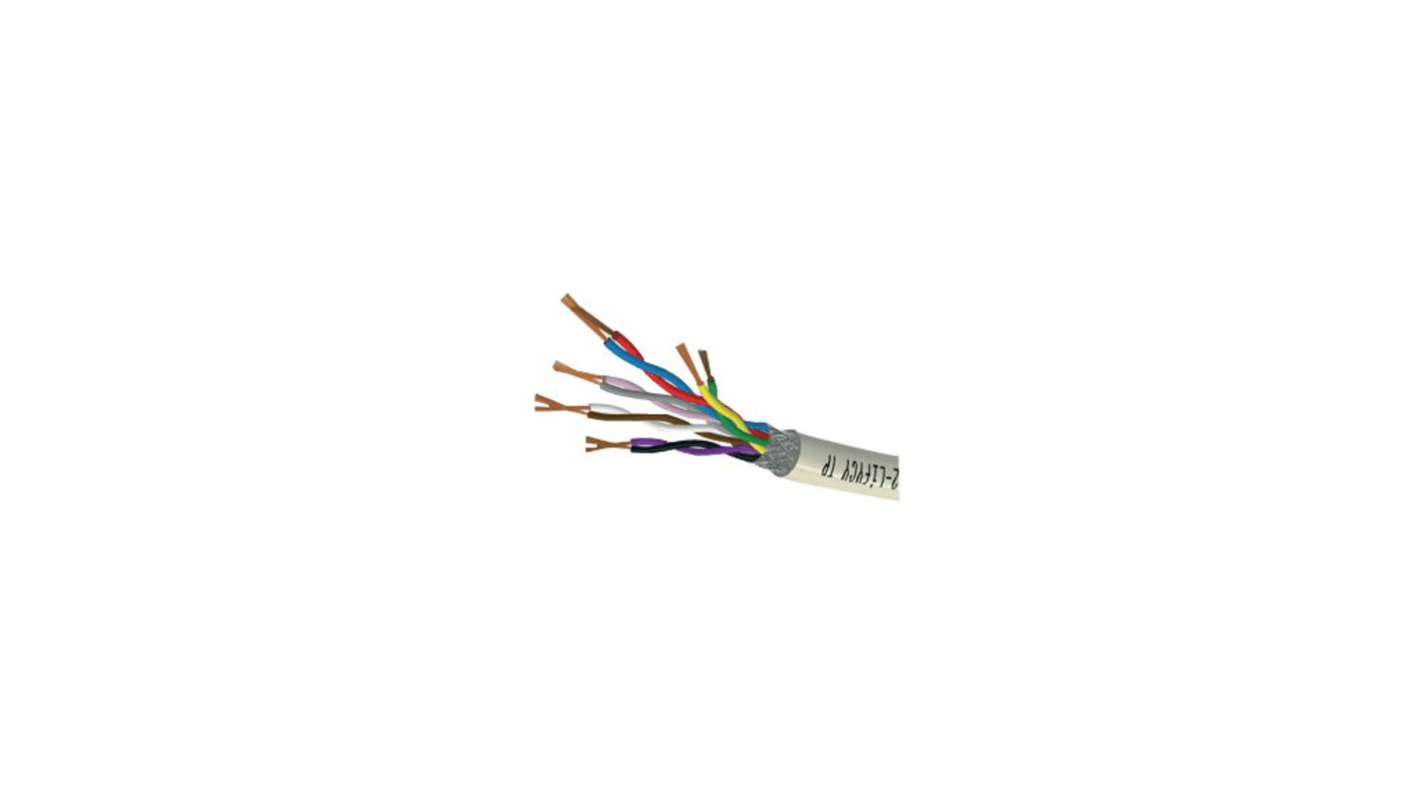 Kabeltronik 3芯屏蔽线 0.08 mm2 双绞线电缆, 28 AWG灰色护套