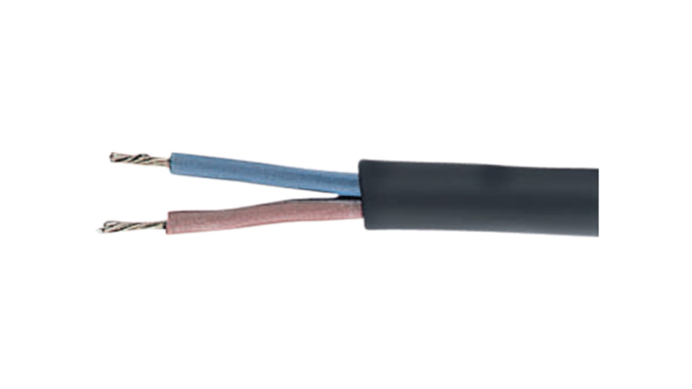 Helukabel 3芯 1 mm² 双绞线电缆, 18 AWG黑色护套