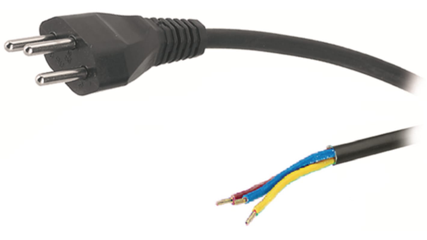 Feller, Power, 3m 3 Core, Black Polyvinyl Chloride PVC Power Cable