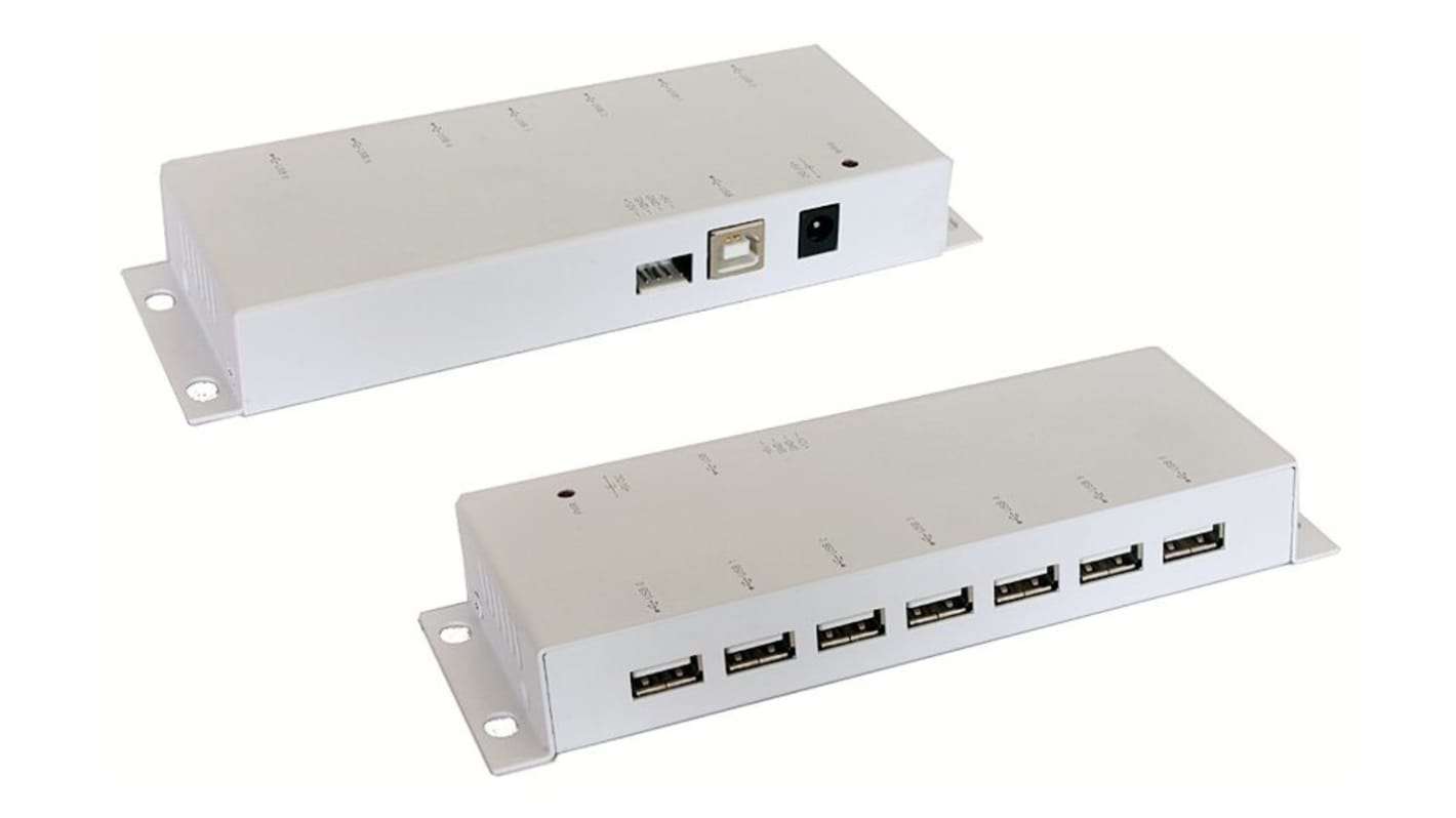 Exsys 7 Port USB 2.0 USB A, USB B  Hub, 178 x 60 x 23mm