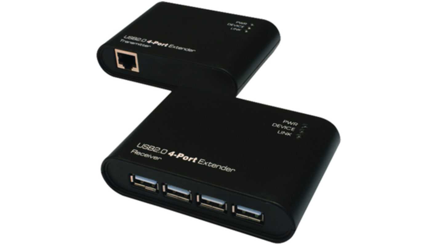 Exsys 4 Port USB 2.0 CAT 5 Extender, up to 50m Extension Distance