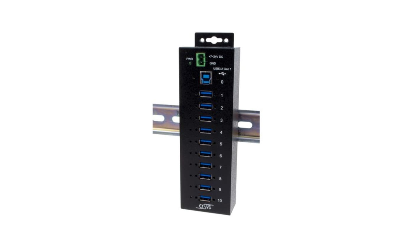 Hub USB Exsys, EX-1510HMVS, USB 3.2 USB 10 USB A, USB B