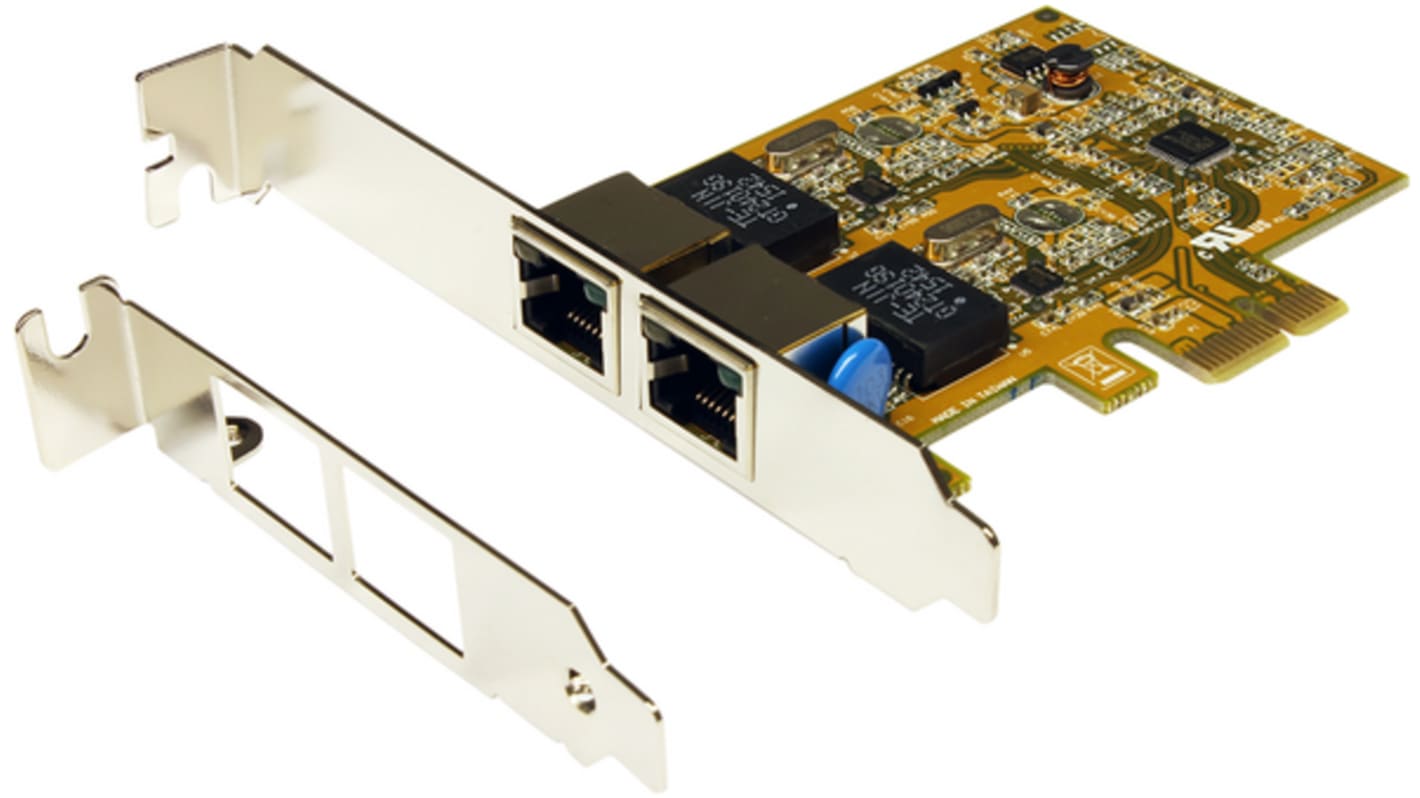 Exsys 2 Port PCIe RJ45 Network Interface Card, 10/100/1000Mbit/s