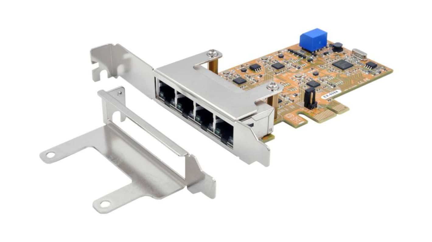 Exsys 4 Port PCIe RJ45 Network Card, 10/100/1000Mbit/s