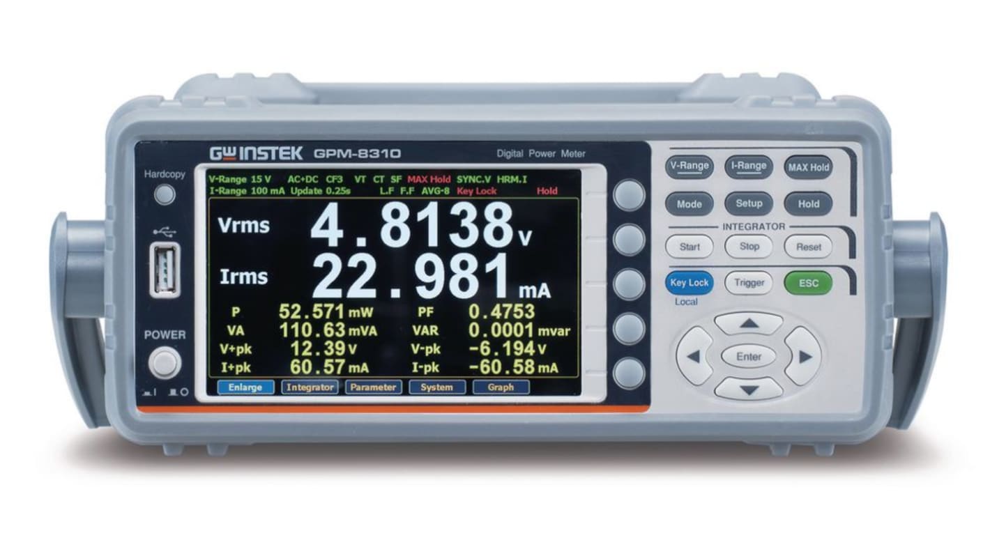 GW Instek GPM-8310 DC Power Analyzer, 1-Phase, 20A Max, 600V Max