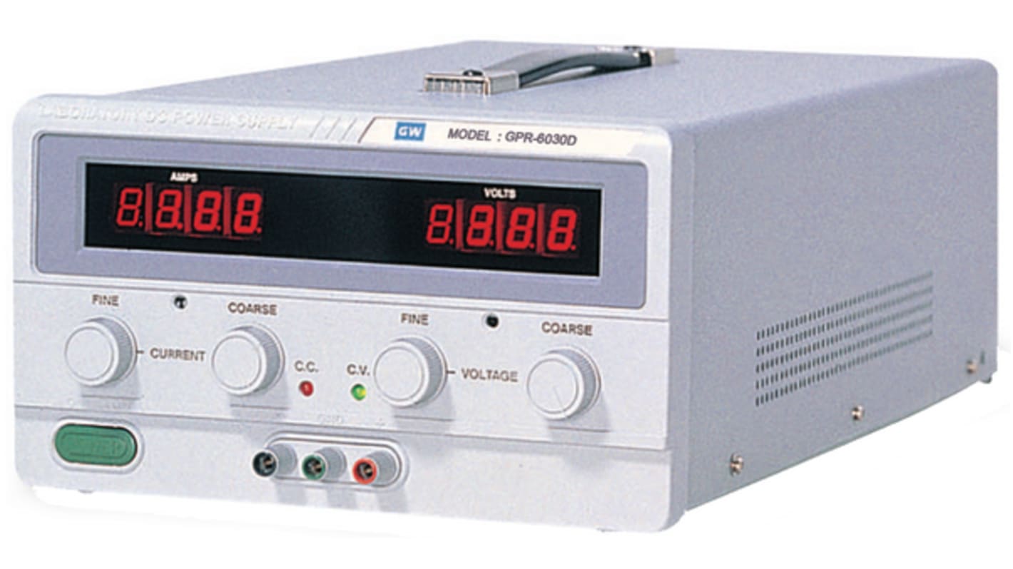 GW Instek GPR-M Series Series Digital Bench Power Supply, 60V, 3A, 1-Output, 180W