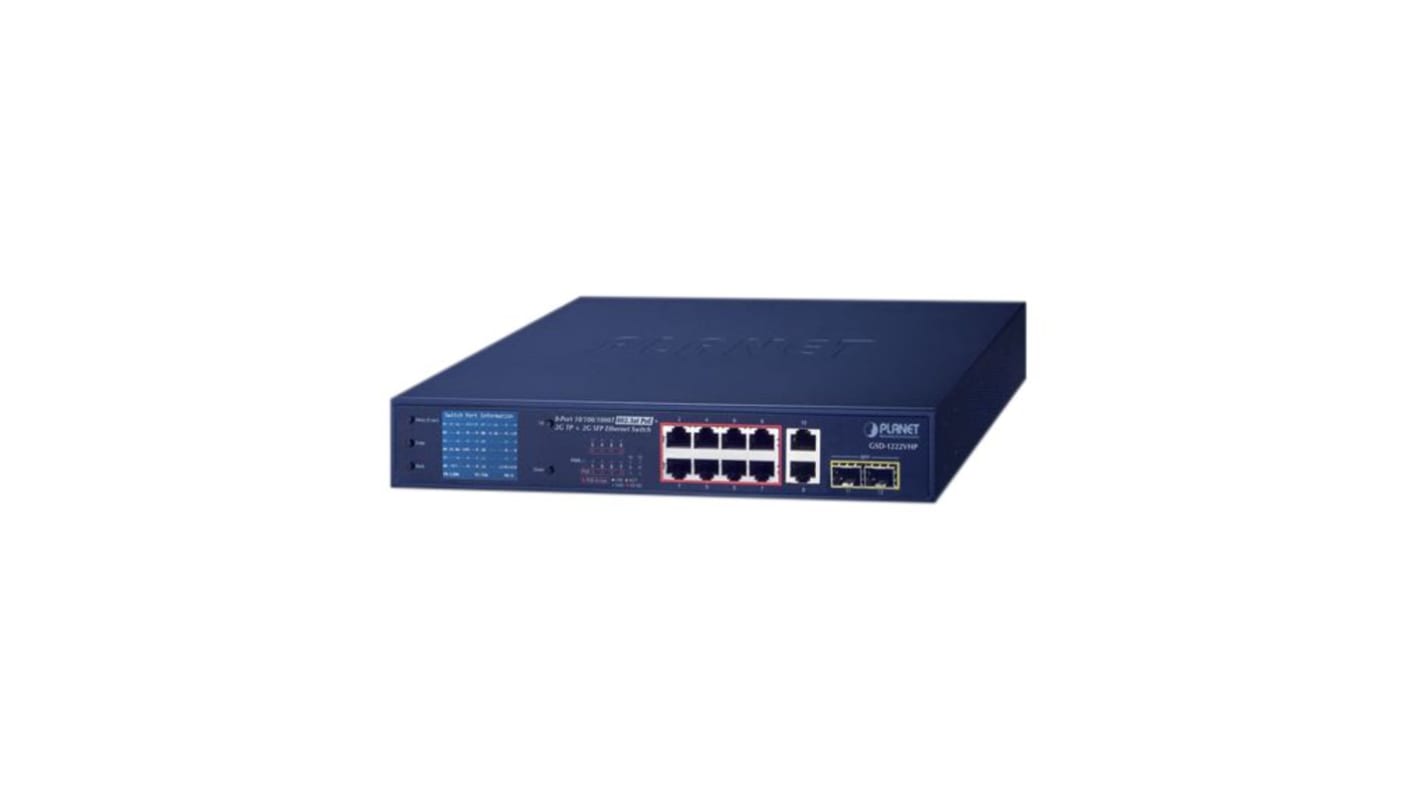 Planet GSD-1222VHP, Unmanaged 12 Port Ethernet Switch With PoE