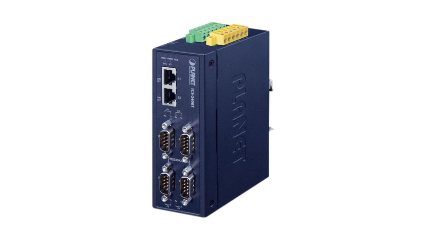 Server per dispositivo seriale Planet, 2 porte Ethernet, 4 porte seriali, RS232, RS422, RS485, 921KBPS max