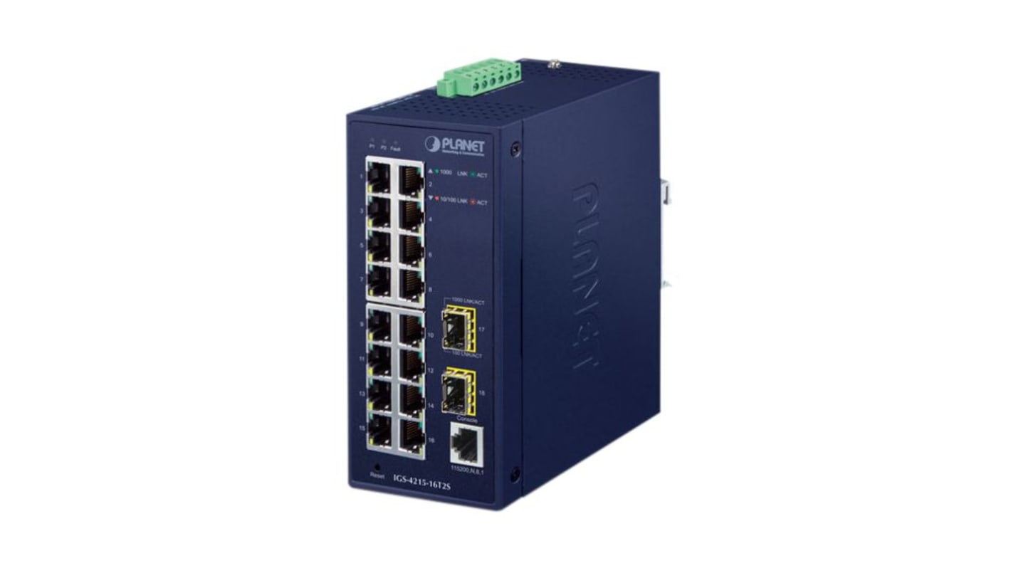 Planet IGS-4215-16T2S, Managed 18 Port Industrial Ethernet Switch