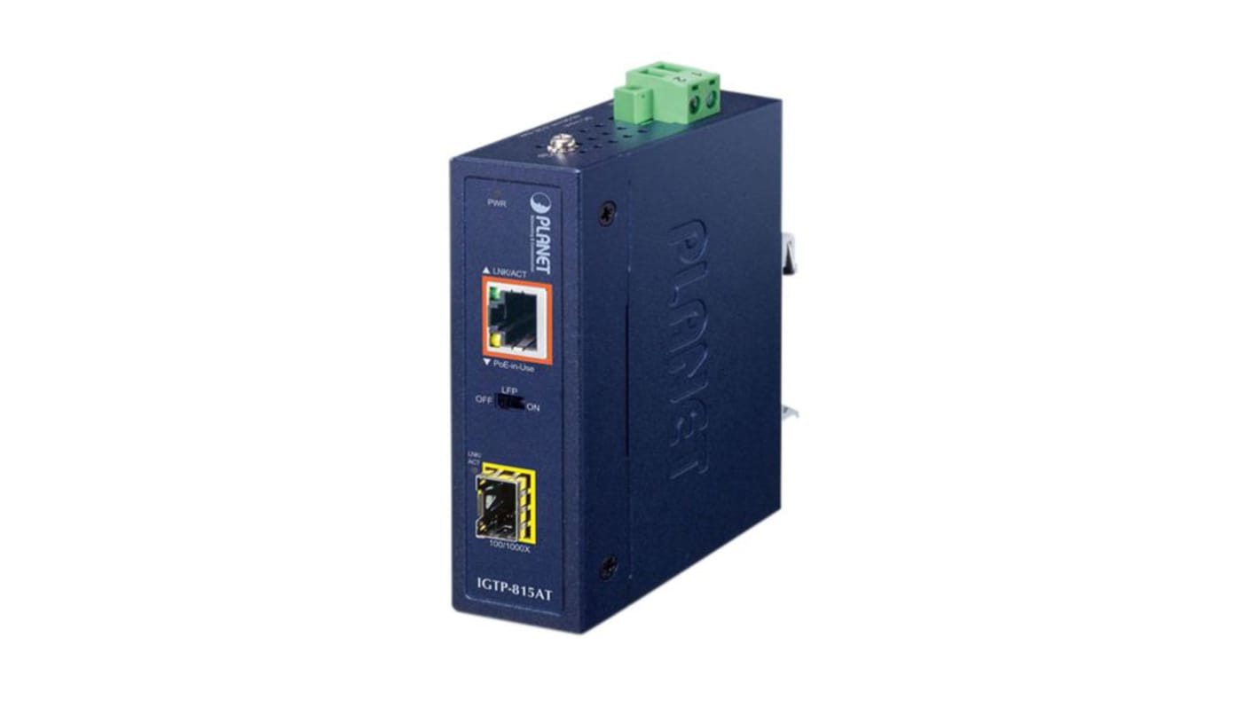 Planet-Wattohm Ethernet-Medienkonverter 10/100 Mbit/s, 1000 Mbit/s 120km, Anschluss: SFP