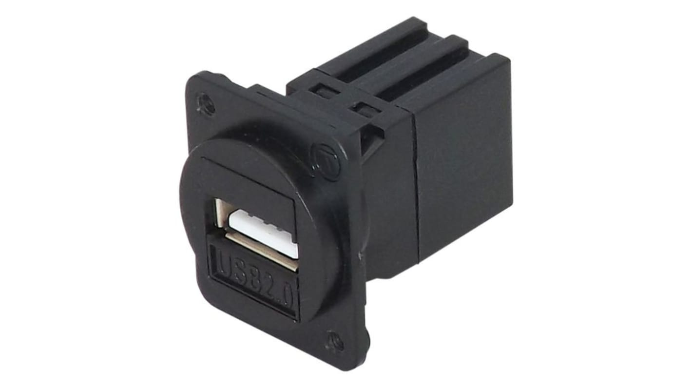TUK Limited Straight, Panel Mount, Socket Type USB Type A 2.0 Coupler