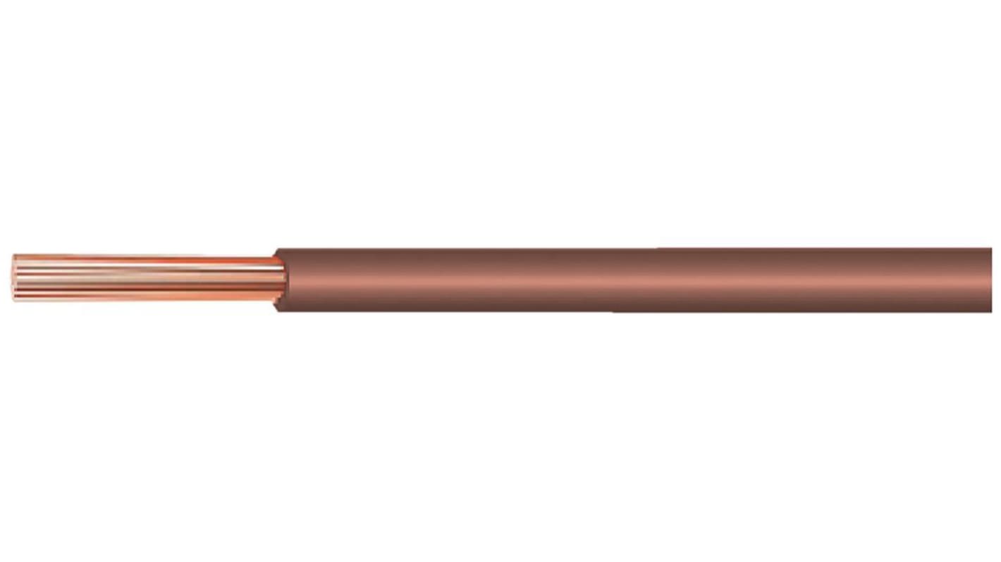 Kabeltronik LiH-T120 Series Brown 0.5 mm² Hook Up Wire, 20 AWG, 64x0.10, 100m, TPE Insulation