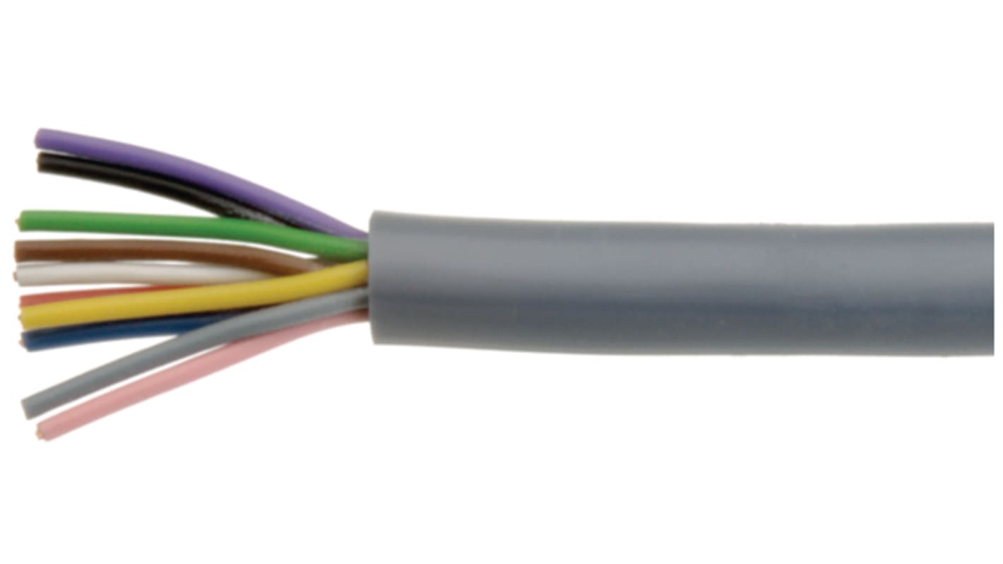 Cable de par trenzado Varios núcleos Kabeltronik de 4 conductores, 0,14 mm², 26 AWG, long. 100m Gris