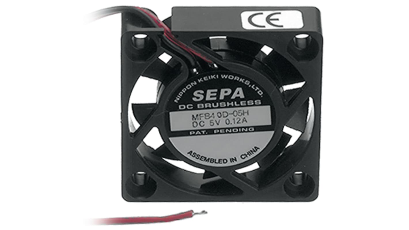 Sepa Axial Fan, 5 V dc, dc Operation, 11m³/h, 90mA Max, 40 x 40 x 10mm