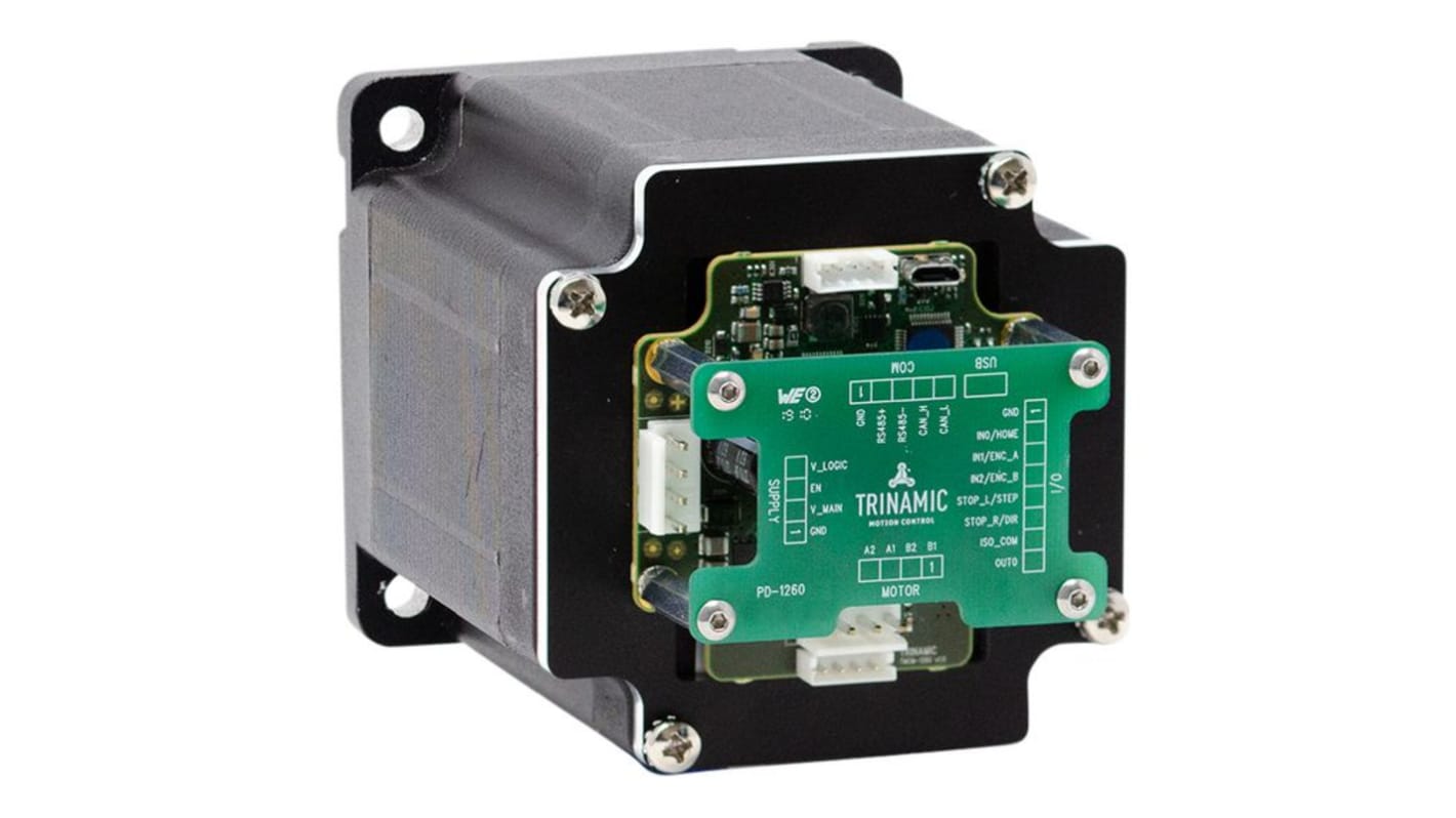 Motore passo passo Ibrido Trinamic, coppia 7Nm, ang. 1.8°, 54 V,Ø asta 11.6mm