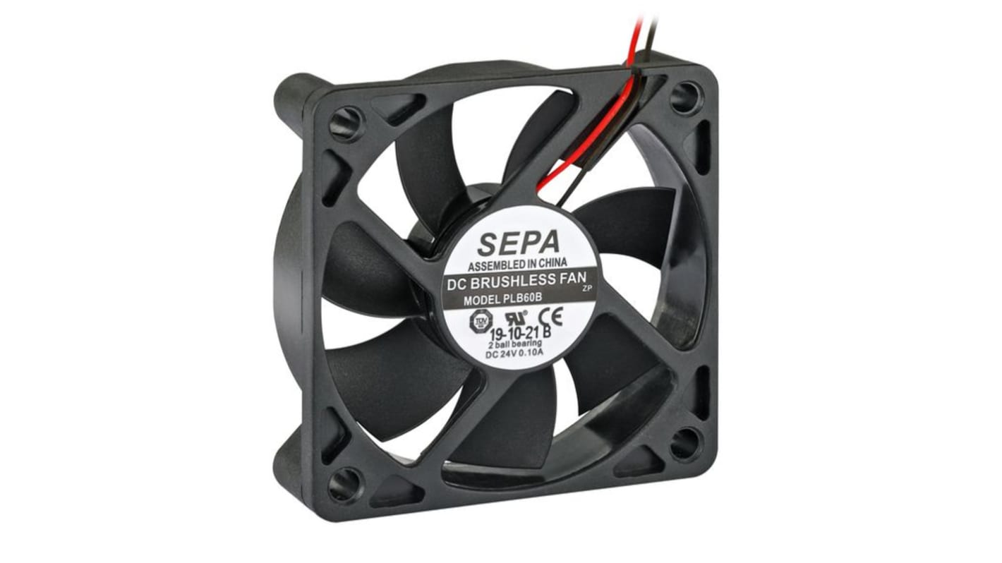 Sepa Axial Fan, 12 V dc, dc Operation, 28m³/h, 210mA Max, 60 x 60 x 15mm