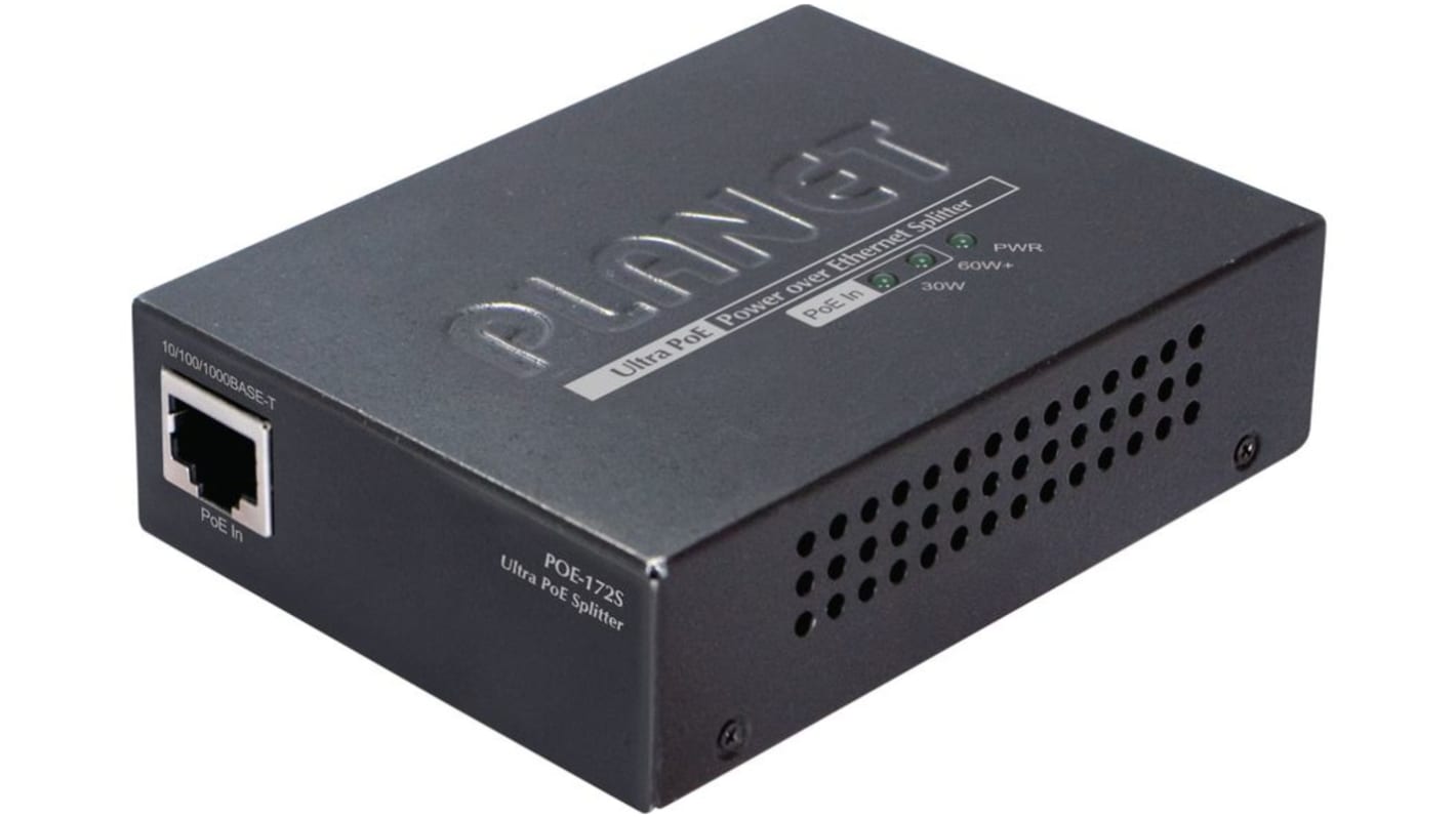 Planet-Wattohm Single Port PoE Splitter, 52 → 56V Input, 5/3.15/2.5A, 75W