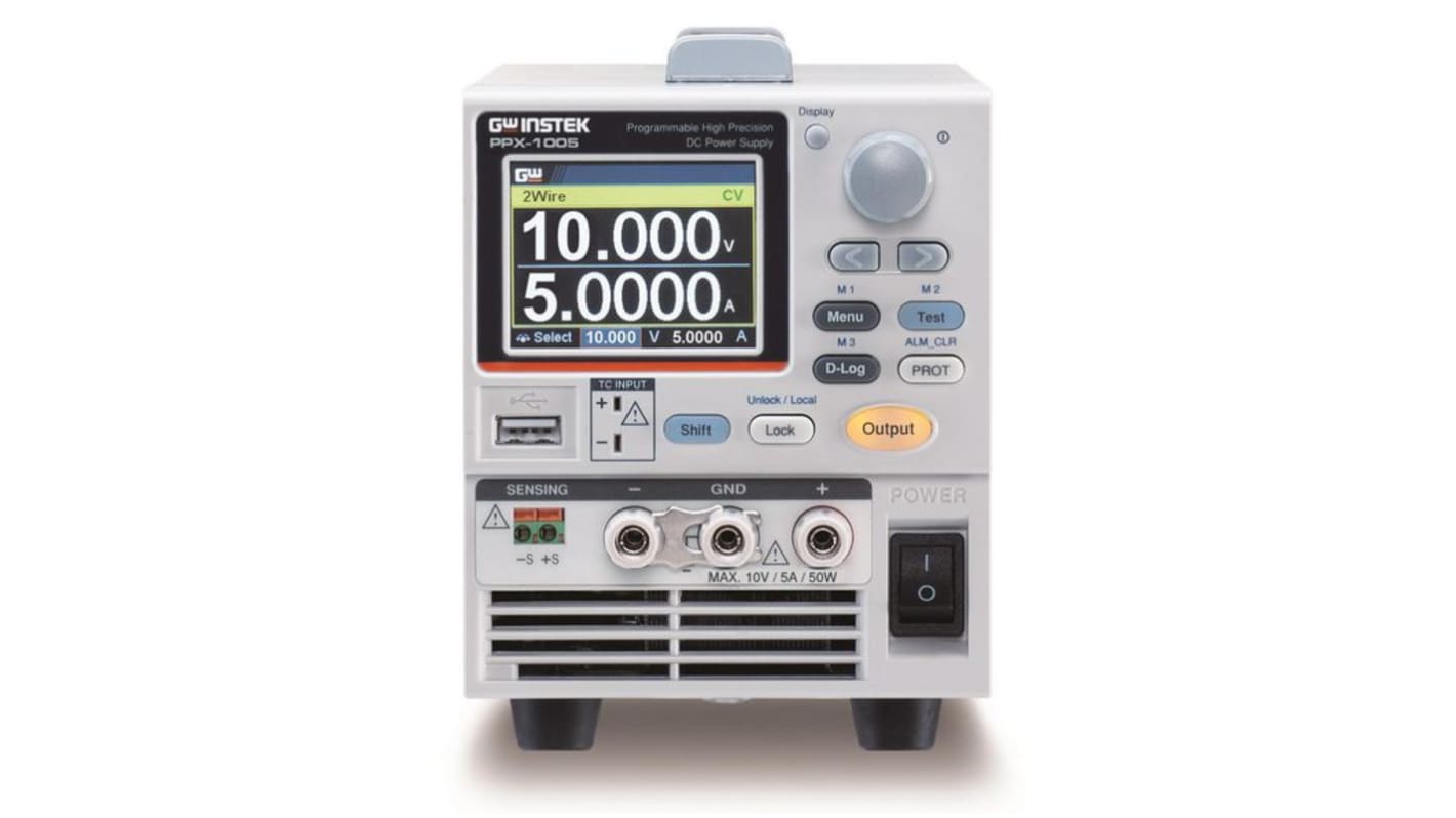 GW Instek PPX Series Bench Power Supply, 10V, 5A, 1-Output, 500W
