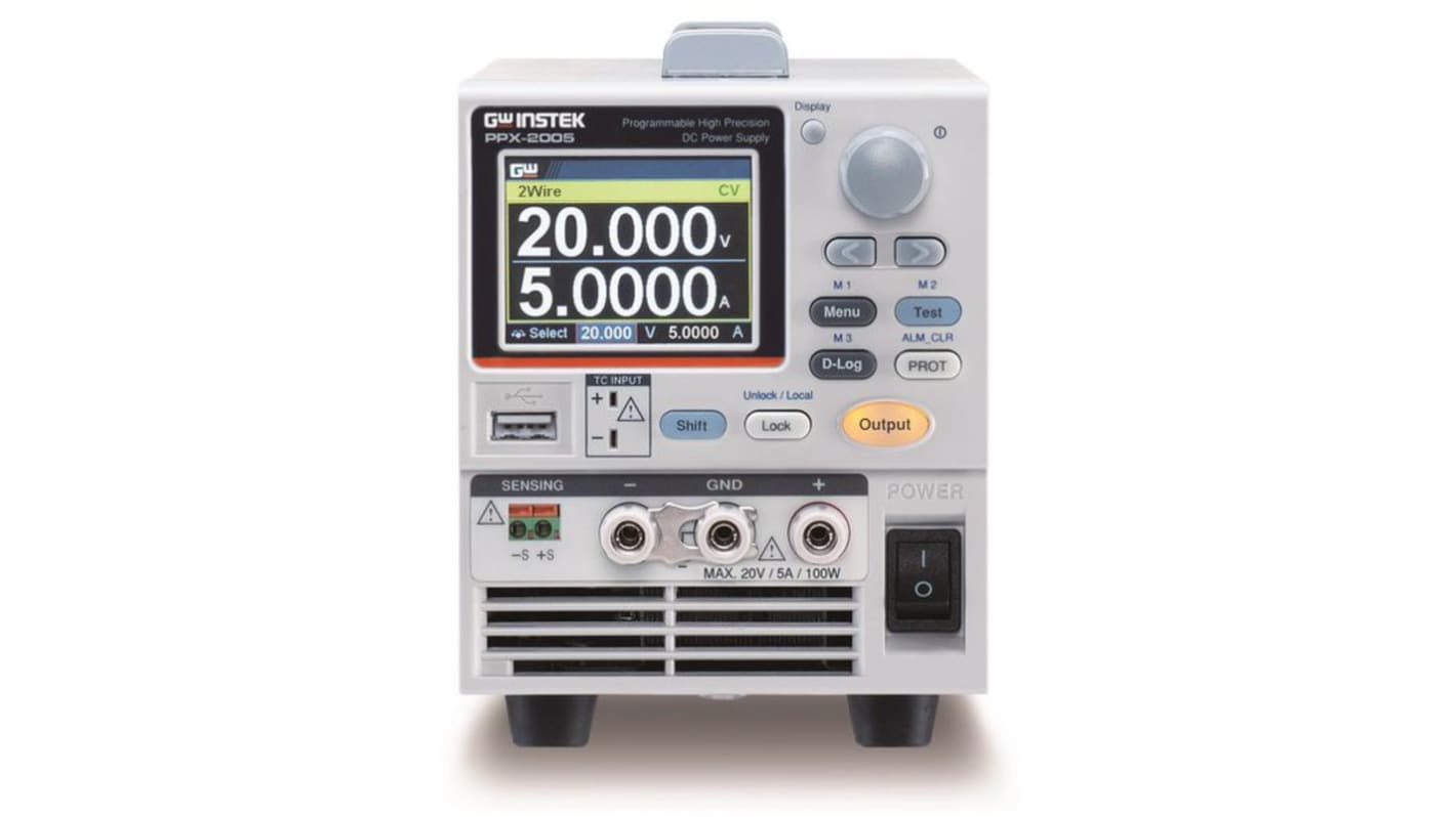 GW Instek PPX Series Bench Power Supply, 0 → 20V, 5A, 1-Output, 100W