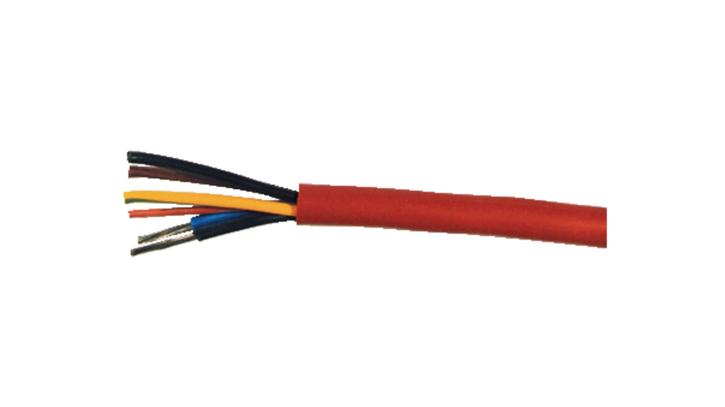 Kabeltronik Twisted Pair Cable, 0.75 mm², 3 Cores, 18 AWG, 100m, Red Sheath